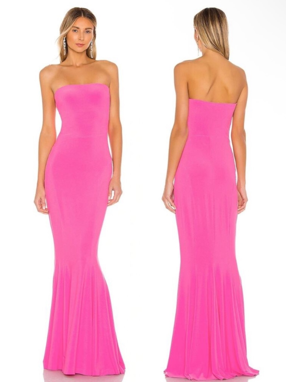 NWT REVOLVE Norma Kamali Strapless Fishtail Gown in Orchid Pink